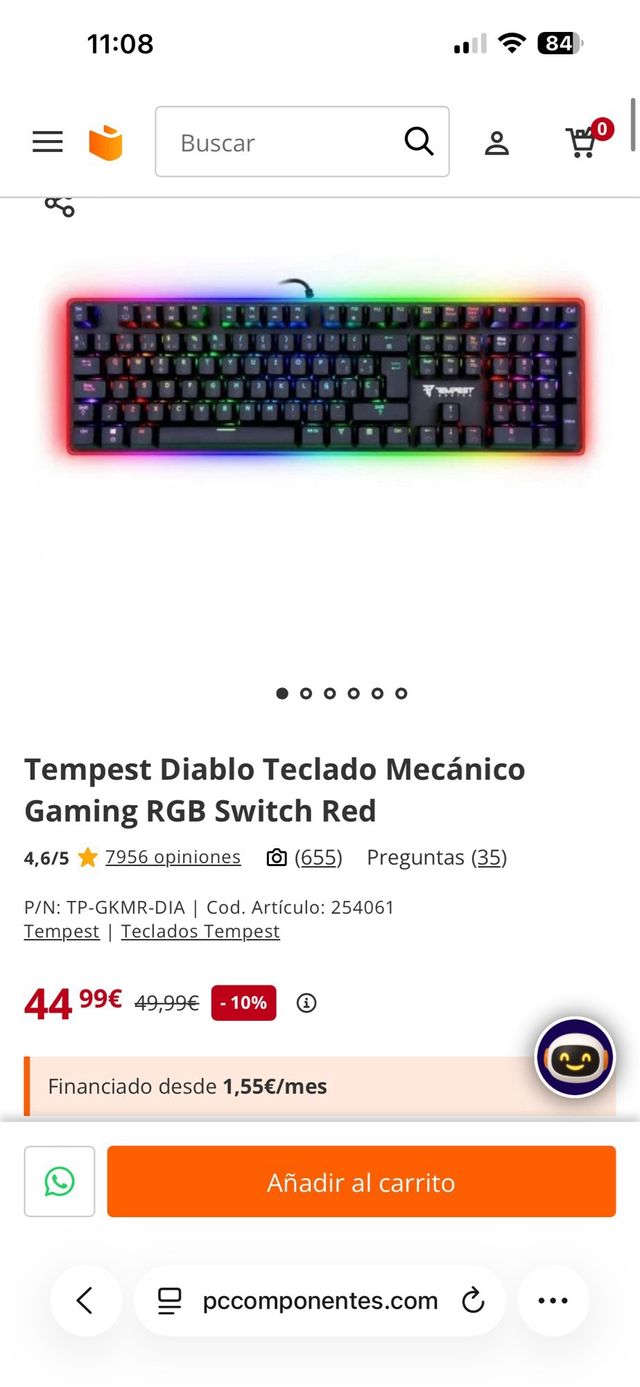 Teclado Mecánico Gaming Tempest Diablo RGB Nuevo!!