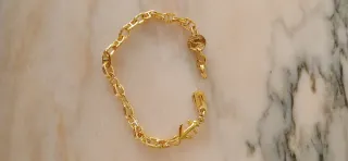 Pulsera de plata chapada en oro