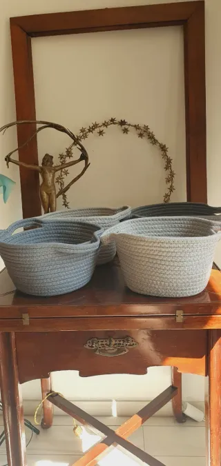 Lotto 4 cestini corda Maison du Monde