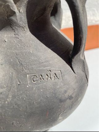 Botijo porrón cerámica negra