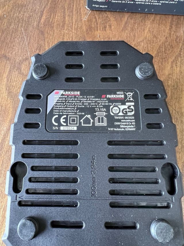 Cargador Parkside 12V hasta 6.0Ah