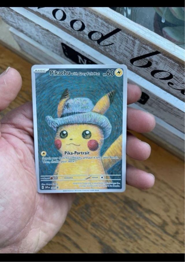 Pikachu with grey felt hat