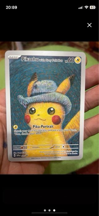 Pikachu with grey felt hat