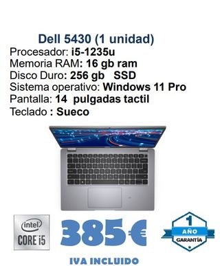 Dell Latitude 5430 i5-1235u 16GB RAM 256GB SSD