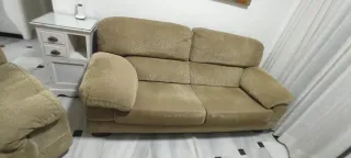 Sofá 2 plazas + Butacón 1 plaza beige