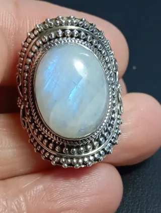 Anillo Plata Ley Luna Piedra 