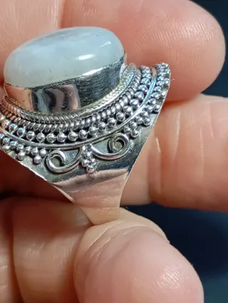 Anillo Plata Ley Luna Piedra 
