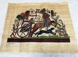 Papiro Egipcio Antiguo Pintado a Mano