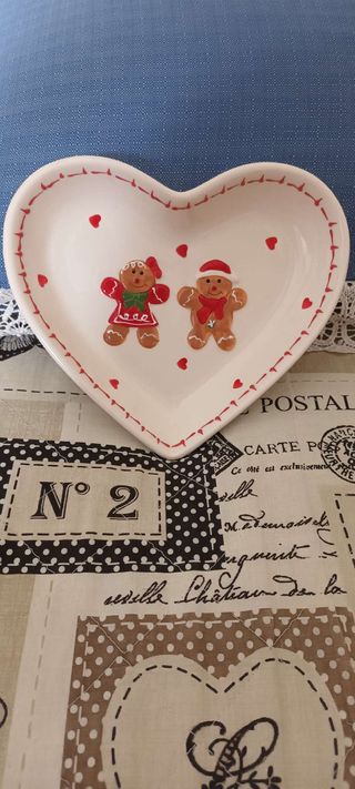 Vassoio a forma di cuore natalizio nuovo