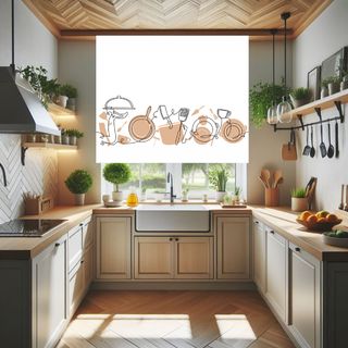 Estor enrollable cocina moderno