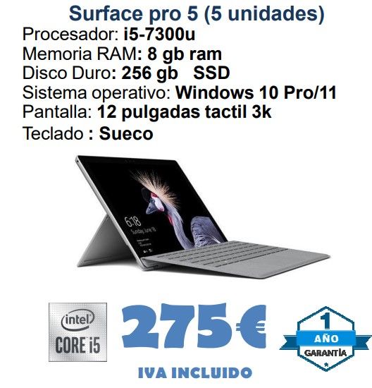 Surface Pro 5 i5-7300u