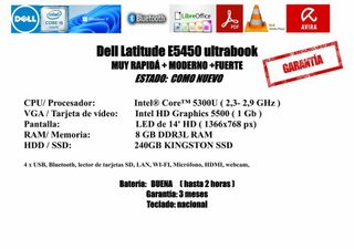 Dell Latitude E5450 ( i5, 8GB, 240GB ) +GARANTÍA