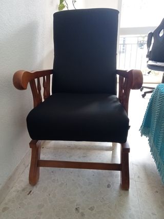 Butaca de tela y madera