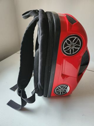Zaino per bambini rosso a forma di auto