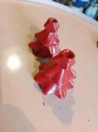 2 Enfeites de Natal Árvore Vermelha