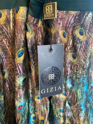 Vestido Gizia estampado pavo real