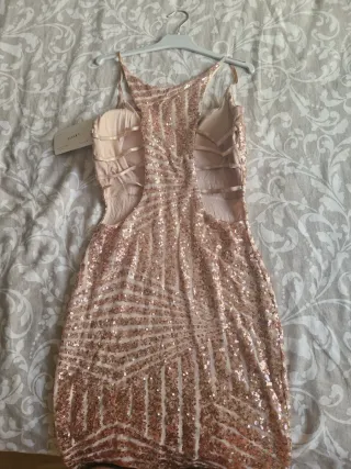 Vestido de fiesta lentejuelas rosa