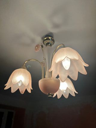 Lámpara de techo Lotus cristal y metal