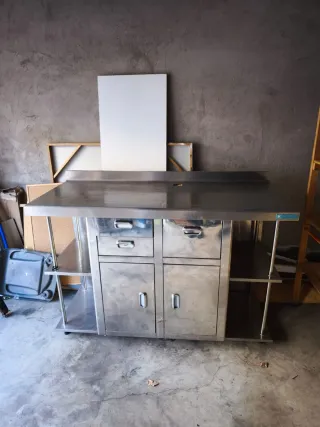 Mueble Cafetería Acero Inoxidable 150x60 H100