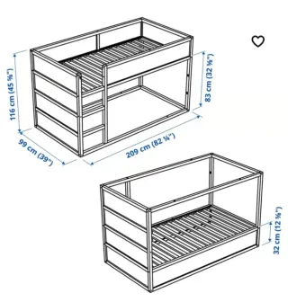 Cama Kura litera Ikea Madera