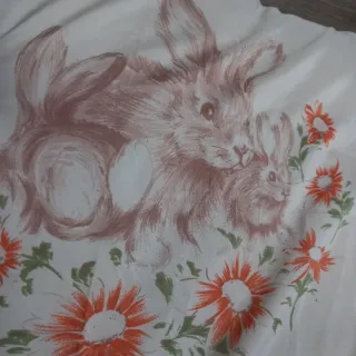 Cuscino 40x40 coniglietto e fiori