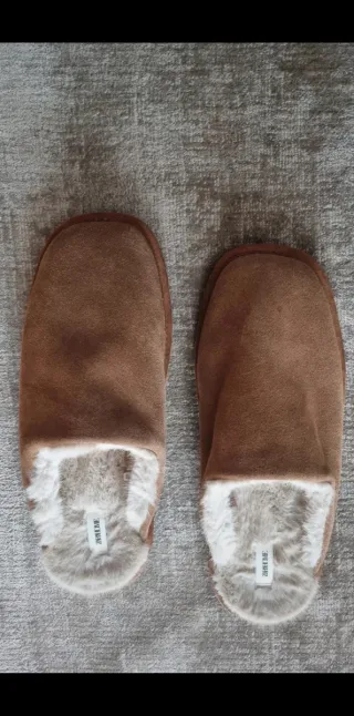 Zapatillas de piel hombre marrones