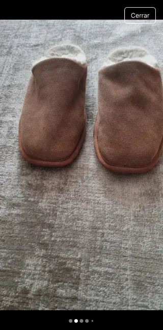 Zapatillas de piel hombre marrones