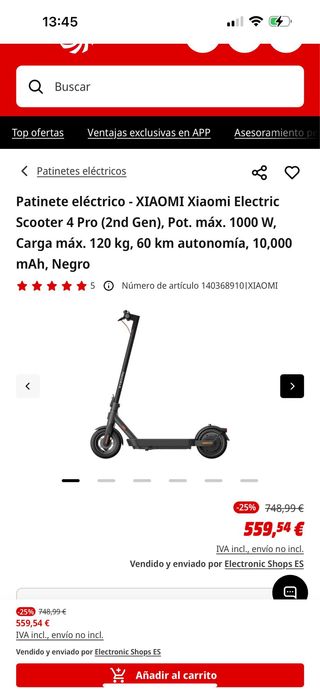 Patinete Xiaomi 4 Pro 2ª Gen llamar al 663141537