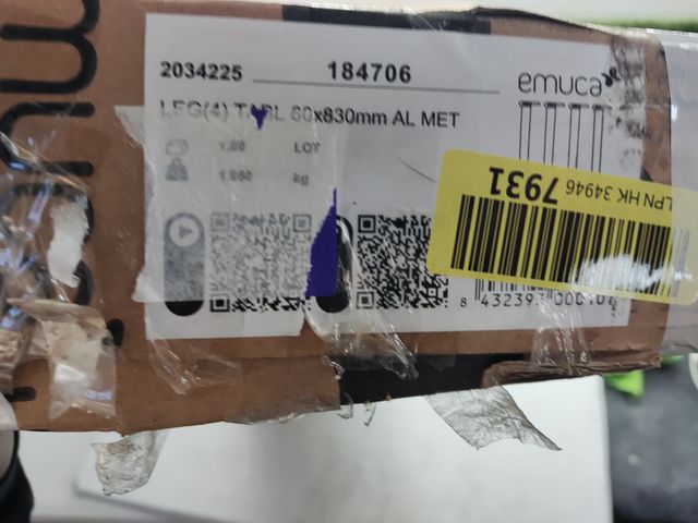 Emuca Patas de mesa regulables 60x830mm, Kit de 4