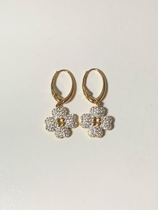 Pendientes Swarovski Trébol Circonitas Dorados