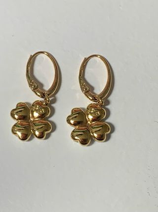 Pendientes Swarovski Trébol Circonitas Dorados