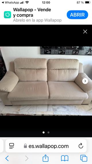 Sofá beige de tela con 4 meses de uso URGE VENTA