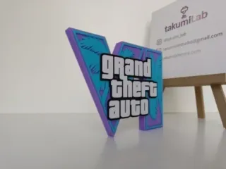 Letrero GTA VI (Grand Theft Auto VI) 3D