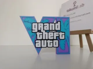 Letrero GTA VI (Grand Theft Auto VI) 3D