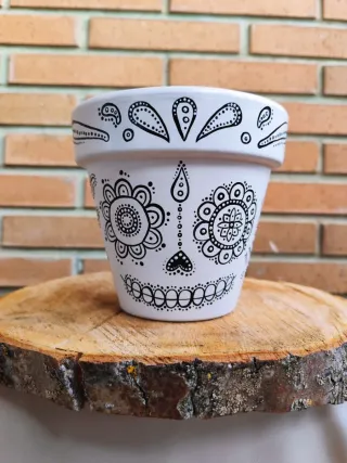 Maceta Decorada Katrina Calavera