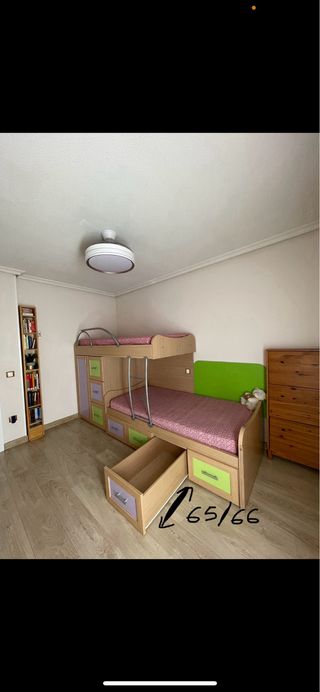Litera con escritorio y armario