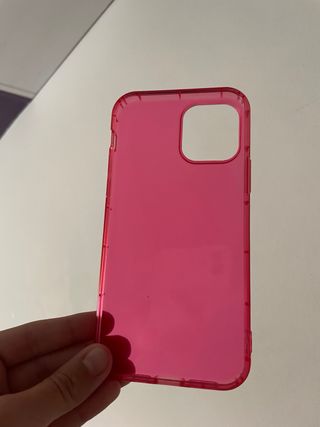 Funda iPhone 12 Rosa Transparente