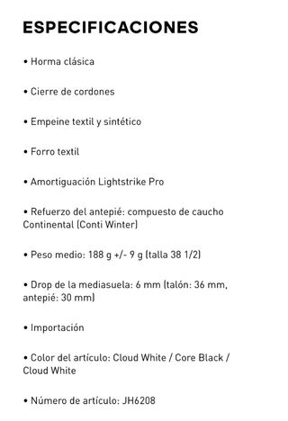 Zapatilla Adidas Adizero EVO SL Talla 36