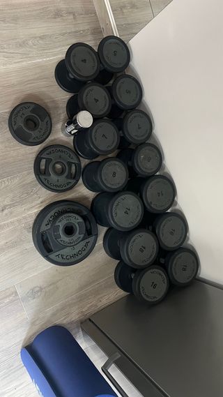 Lote Mancuernas y Discos Technogym 1,25-18kg