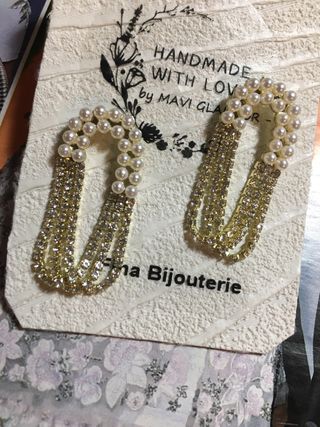 Pendientes Novia Perlas y Brillantes delicados