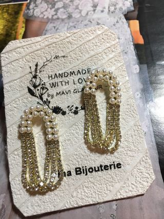 Pendientes Novia Perlas y Brillantes delicados