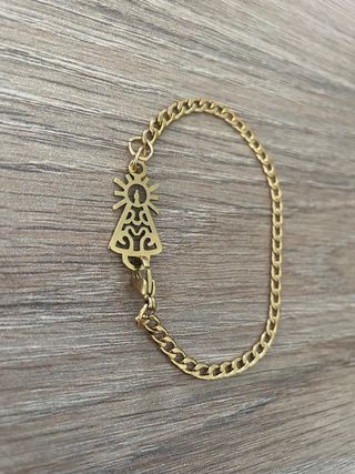 Pulsera Virgen de los Desamparados dorada