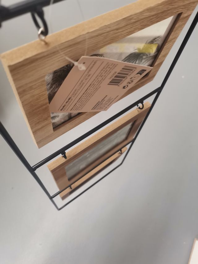 Portafotos 3 Fotos Madera y Metal