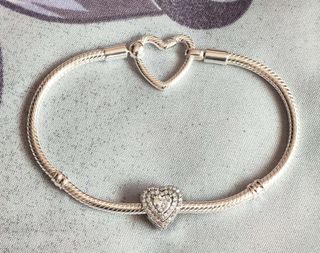 Conjunto Corazón Brillante Plata
