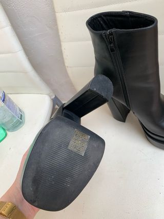 Botines negros plataforma tacón grueso