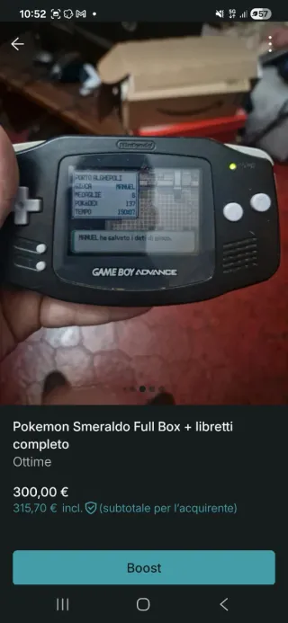 Pokémon Smeraldo GBA ITA Completo Originale