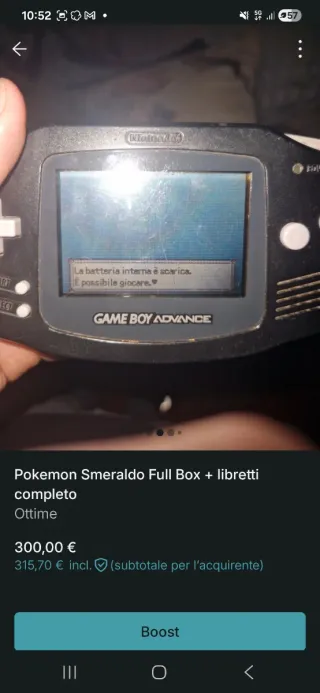 Pokémon Smeraldo GBA ITA Completo Originale