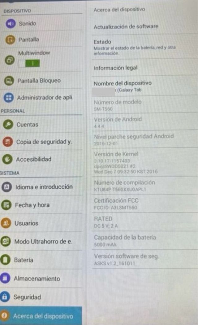 Tablet Samsung Negra