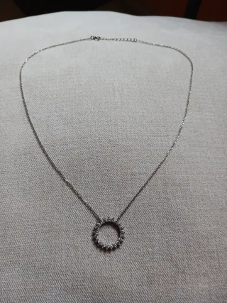 Colgante círculo plata con circonitas