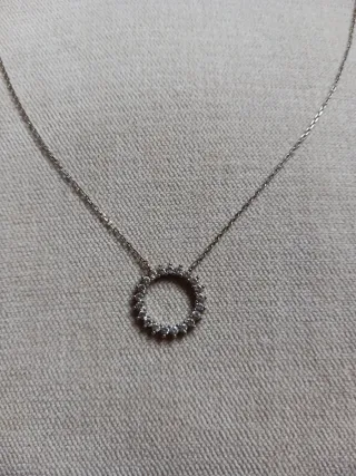 Colgante círculo plata con circonitas